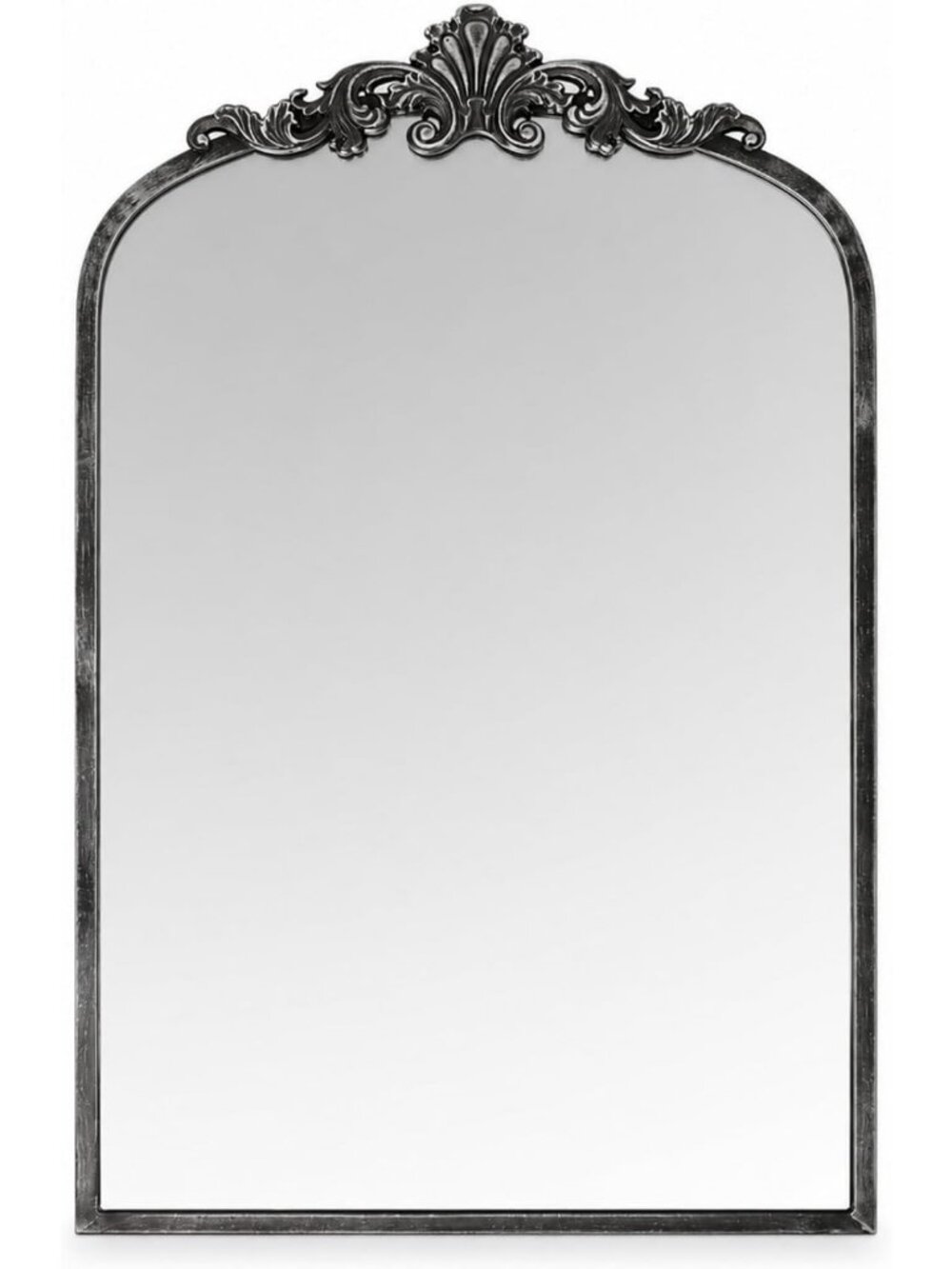 Elegant Arched Wall Mirror 21x31" Antique Black Baroque Style Home Decor